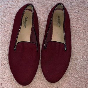burgundy and black old navy flats  sz.6
